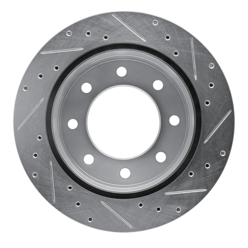 Chevrolet Silverado 1500 Brake Rotor (1) - Rear Left - R1 Concepts - Drilled & Slotted - Silver - `03-`05
